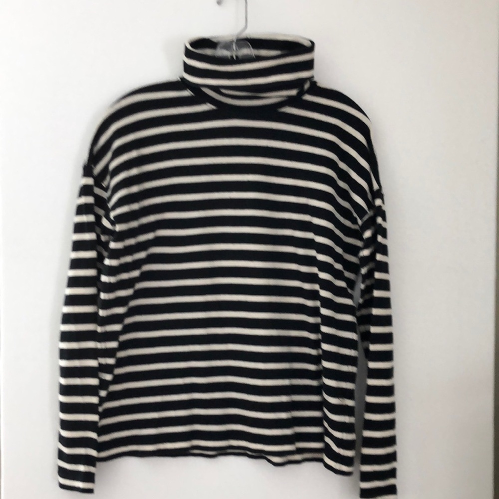 J Crew striped oversized turtleneck S